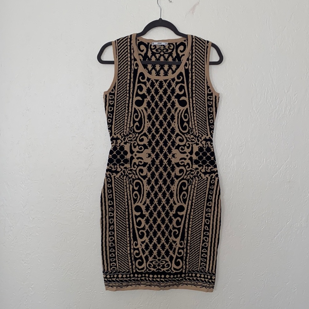 Black and beige dress